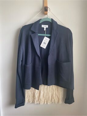 Splendid Navy Open-Front Knit Blazer Jacket